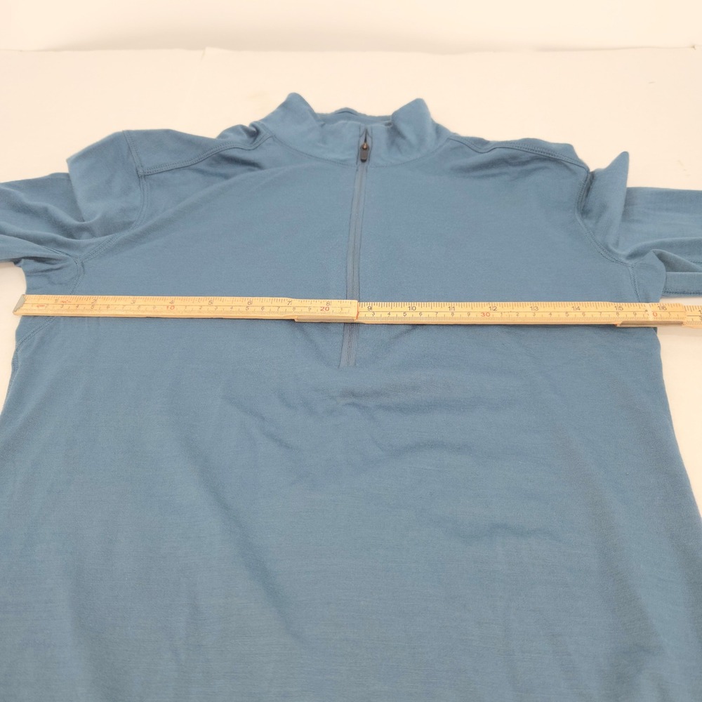 REI Co-op Quarter Zip Pullover Womens XS Blue Merino Wool Hiking Base Layer - Picture 7 of 11
